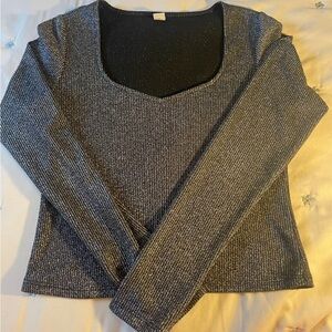 Size Small, Long Sleeve Black Sparkly Shirt (Old Navy)